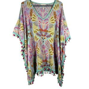 Matilda Jane Multicolor Paisley Poncho Top with Tassels